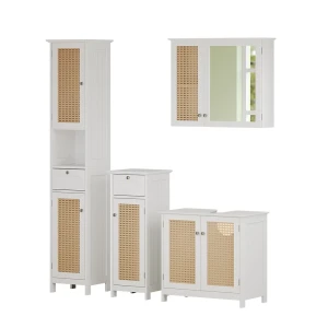 Badkamermeubelset Rosario Wit 4-delig, met hoge kast Vicco