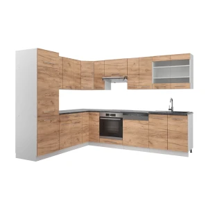 Hjørnekøkken Fame-Line Gold power eg/hvid 287 x 46 cm uden bordplade Vicco
