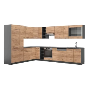 Hjørnekøkken Fame-Line Guld power eg/antracit 347 x 46 cm uden bordplade Vicco