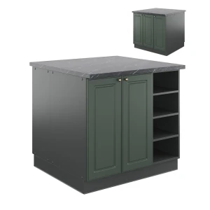 Køkkenø Fame-Line Grøn-Guld Country House/Anthracit 90 cm uden bordplade Vicco