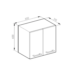 Hängeschrank R-Line Weiß 60 cm J-Shape Vicco