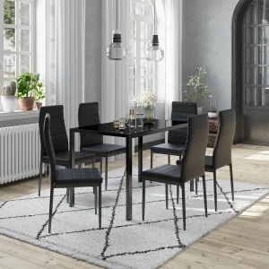 Esszimmerstuhl Grand Schwarz 42.5 x 48 cm 6er Set livinity®