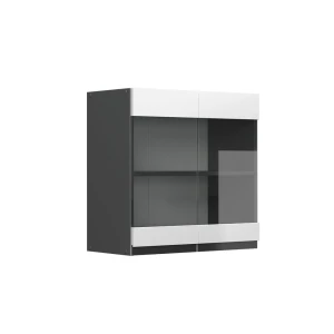 Køkkenskab med glas R-Line Hvid 60 cm J-form Vicco