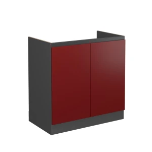 Vaskeskab R-Line Rød 80 cm J-form, uden bordplade Vicco