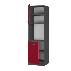Herdumbauschrank Fame-Line Bordeaux Hochglanz 60 cm offen livinity®