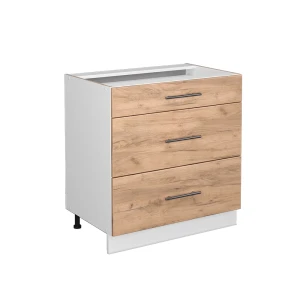 Badeværelsesskab Fame-Line Gold power oak 80 x 82 cm med 3 skuffer, uden bordplade Vicco