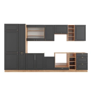 Køkkenrække Fame-Line Antracit Country House/Guld Kraft Eg 355 cm uden bordplade Vicco
