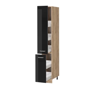 Apothekerschrank R-Line Schwarz Hochglanz 30 cm livinity®