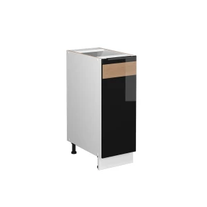 Midt skab Fame-Line Sort eg højglans/hvid 30 x 82 cm uden bordplade Vicco