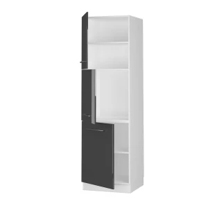 Herdumbauschrank Fame-Line Anthrazit Hochglanz 60 cm livinity®