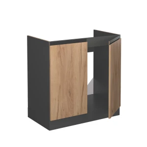 Küchenunterschrank R-Line Goldkraft Eiche 80 cm J-Shape, ohne Arbeitsplatte livinity®
