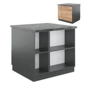 Îlot de cuisine Fame-Line Chêne doré/anthracite 90cm avec tiroir, sans PT Vicco