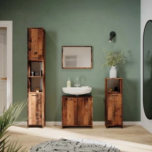Badschrank Kiko Eiche rustikal 30 x 190 cm livinity®