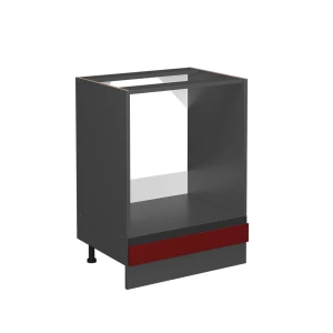 Komfurindbygningsskab R-Line Rød 60 cm J-form, uden bordplade Vicco