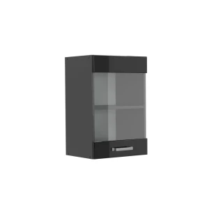 Armoire en verre R-Line Noir Haute brillance 40cm Vicco