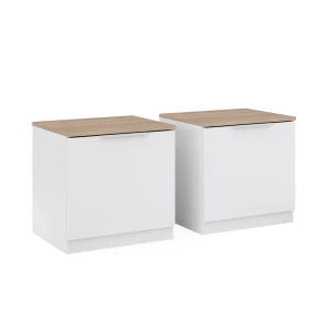 Sengebord Betti Hvid/Sonoma Sæt af 2 Vicco