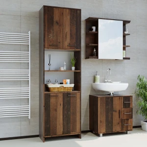 Badschrank Maris Eiche rustikal 56.1 x 190 cm livinity®