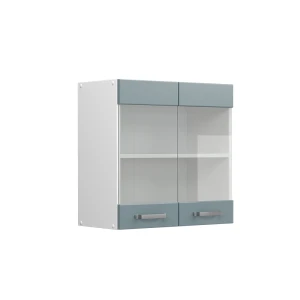 Køkkenskab med glas R-Line Blågrå 60 cm Vicco