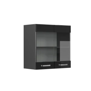 Keittiön lasikaappi R-Line Musta korkeakiilto 60 cm Vicco