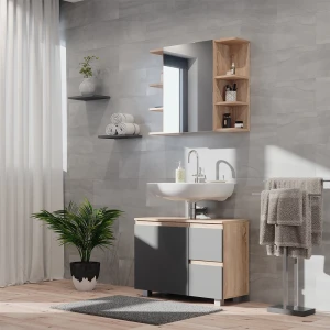 Badmöbel-Set J-Shape Sonoma 2 Teile livinity®