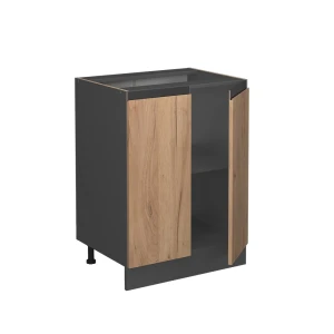 Küchenunterschrank R-Line Goldkraft Eiche 60 cm  J-Shape AP Marmor livinity®