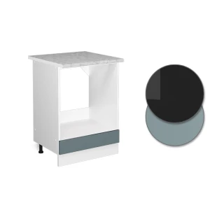 Herdumbauschrank R-Line Blau-Grau 60 cm , AP Marmor livinity®