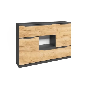 Sidebord Ruben Gold power oak 120 x 84 cm med skuffer Vicco