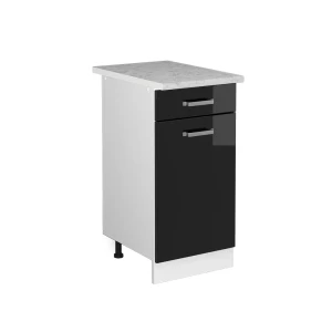 Universal underskab R-Line Sort højglans 40 cm med skuffe, med bordplade Vicco