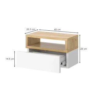 Nachttisch Urbano Goldkraft Eiche 2er Set livinity®