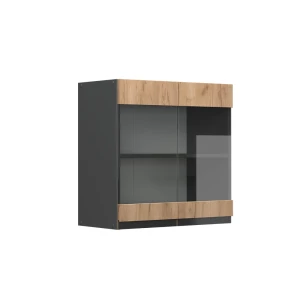 Køkkenskab med glas R-Line Gold power oak 60 cm J-form Vicco