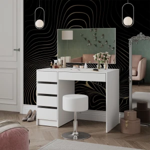 Schminktisch Thalia Weiß 100 cm mit Hocker livinity®