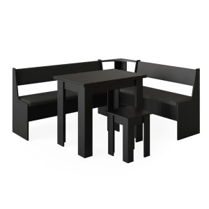 Hjørnebænksgruppe Roman Sort 180 x 150 cm med bord Vicco
