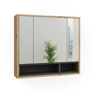 Badspiegelschrank Beatrice Artisan Eiche/Anthrazit 80 x 72 cm Vicco