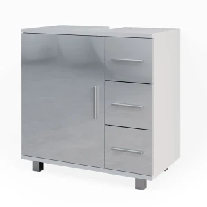 Armário inferior para lavatório Ilias Branco alto brilho 60x60.8 cm Vicco