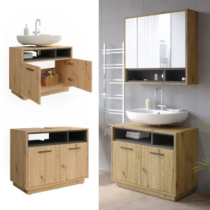 Vaskeskab Beatrice Artisan eg/antracit 80 x 64 cm Vicco