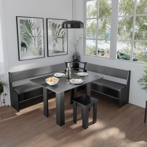 Esszimmer-Eckbank Roman Schwarz 43.5 x 43.5 cm livinity®