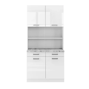 Buffetschrank R-Line Weiß Hochglanz 100 cm , AP Marmor Vicco
