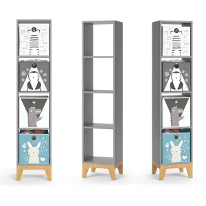 Bibliothèque enfant Malia Gris 35.2x159.5cm Vicco