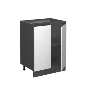 Küchenunterschrank R-Line Weiß 60 cm J-Shape, ohne Arbeitsplatte livinity®