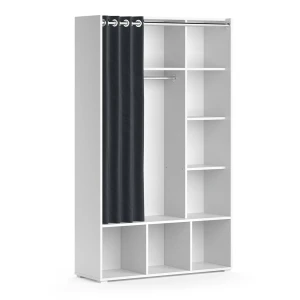 Armadio multifunzione multifunzione Luigi Bianco 38 x 178.1 cm con binario per tende Vicco