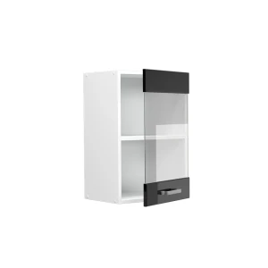 Küchenglasschrank R-Line Schwarz Hochglanz 40 cm livinity®