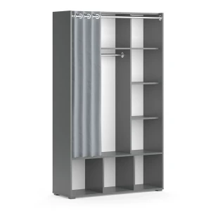 Tøjskab Luigi Grå 38 x 178.1 cm med gardintøjstativ Vicco