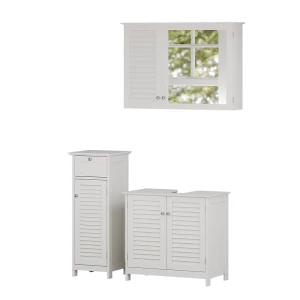Badmöbel-Set Riad Weiß 3 Teile, Option 4 Vicco