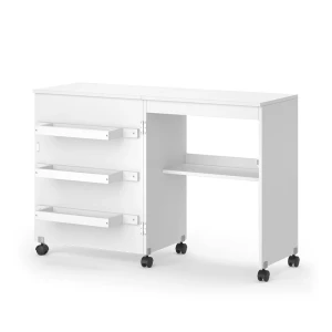 Sybordet Carmen Hvid 118 x 77.5 cm med 3 hylder Vicco