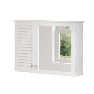 Badeværelsesskab med spejl Riad Hvid 68 x 48 cm med 2 døre Vicco