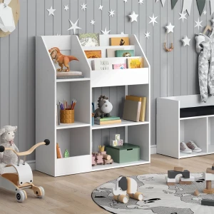 Kinderregal Luigi Weiß 100.4 x 114.2 cm ohne Faltboxen livinity®