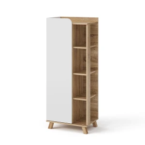 Midt skab Karen Sonoma/Hvid 50 x 128 cm med dør og åbne rum Vicco