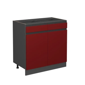 Køkkenskab R-Line Rød 80 cm J-form, uden bordplade Vicco