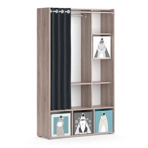Kids' wardrobe Luigi Sonoma 105.8 x 178.1 cm With folding boxes (grey) Vicco