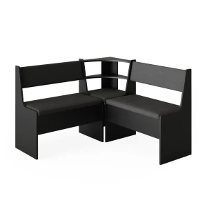 Spisestue-hjørnebænk Roman Sort 120 x 120 cm Vicco